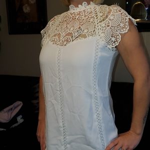 Beautiful white lace silk shirt